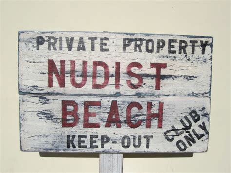 Nudist Beach Sign At StDibs Nudist Signs Nudiste Log