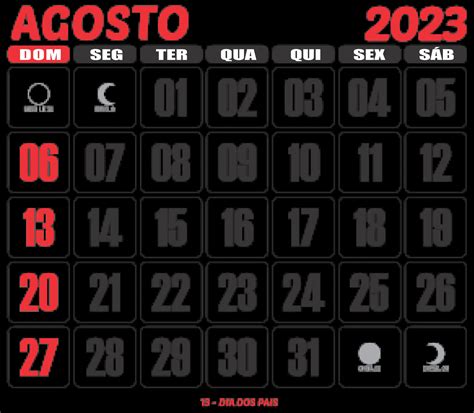 Calendário 2023 Agosto Imagem Legal