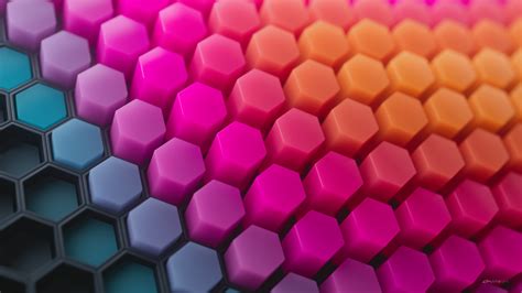 Hexagons 4k Wallpaper Patterns Colorful Background