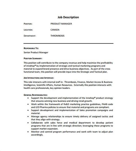 Need to hire a full time employee? 12+ Product Manager Job Description Templates - Free ...