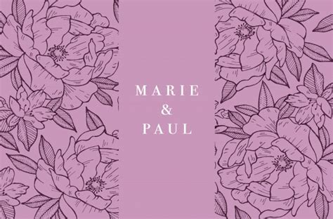 Personalize online to match your wedding colors and wedding invitation templates. Fleurs Et Feuilles De Fleurs Roses Avec Décoration D'étiquette Vierge | Vecteur Premium