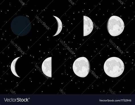 Moon Phases Royalty Free Vector Image Vectorstock