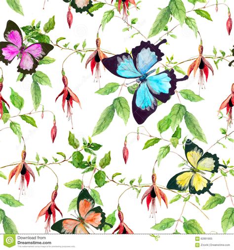 Exotic flowers tropical flowers pink orchids tropical pattern botanical illustration background patterns leaves floral patterns wallpaper. Exotic Flowers And Tropical Butterflies. Seamless Floral ...