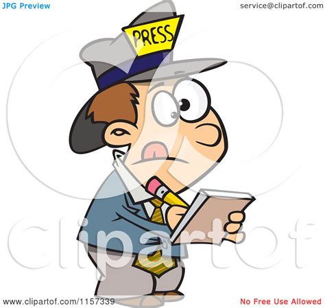 Cartoon Of A Reporter Boy Taking Notes Royalty Free Vector Clipart By
