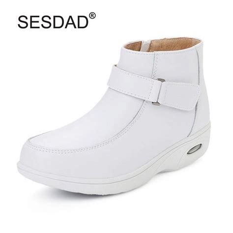 Women Genuine Leather Ankle Boots Fashion Round Toe Side Ziper Ankle