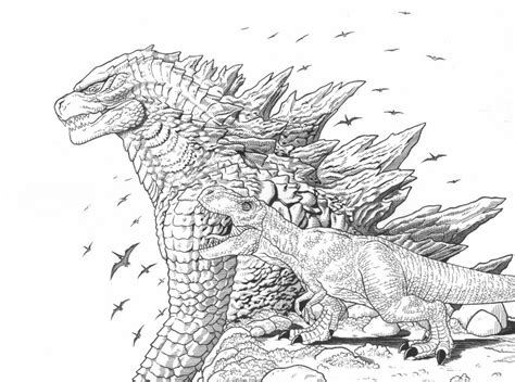 Llll➤ hundreds of printable godzilla coloring pages and books. Tyrannosaurus Rex and Godzilla by AmirKameron | Kaiju monsters, Tyrannosaurus, Tyrannosaurus rex