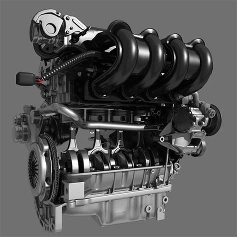 Car 4 Cylinder Engine 02 3d Model Max Fbx