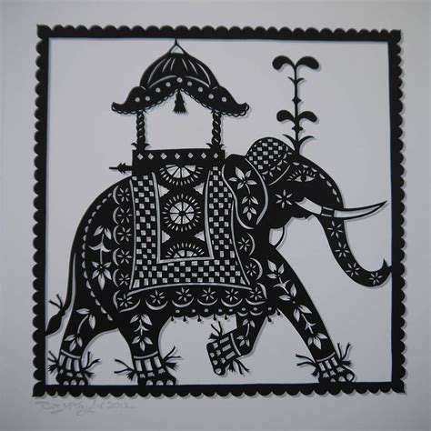 Indian Elephant Print Elephant Art Folk Art Painting