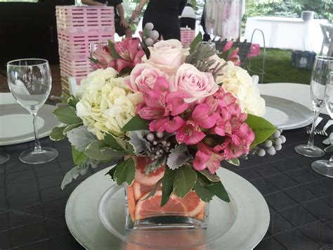 Grapefruit Vases Flower Arrangements Wedding Centerpieces Wedding