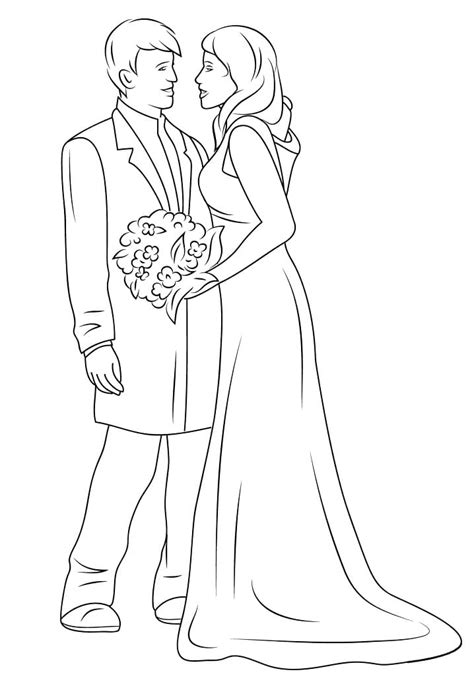 Bride And Groom 4 Coloring Page Free Printable Coloring Pages For Kids