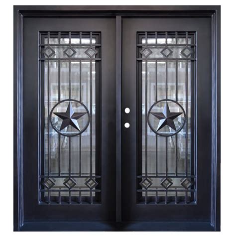 Texas Star Double Wrought Iron Entry Door Right Swing 6068 Seconds