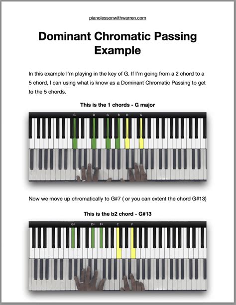 Dominant Chromatic Passing Chords Piano Lesson With Warren