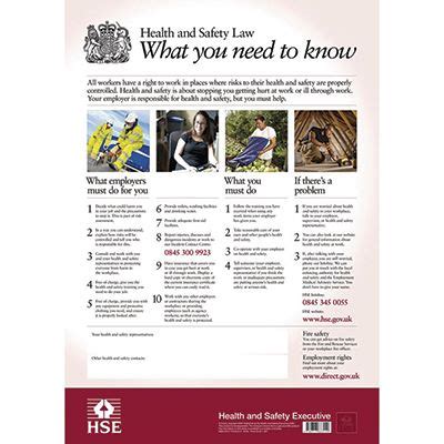 It's the law poster, available for free from osha, informs workers of their rights under the occupational safety and health act. Health and Safety Law Poster