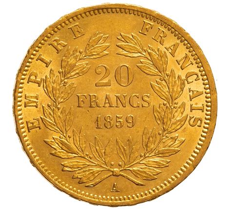 Buy 1859 Gold Twenty French Franc Coin From £43380 Bullionbypost