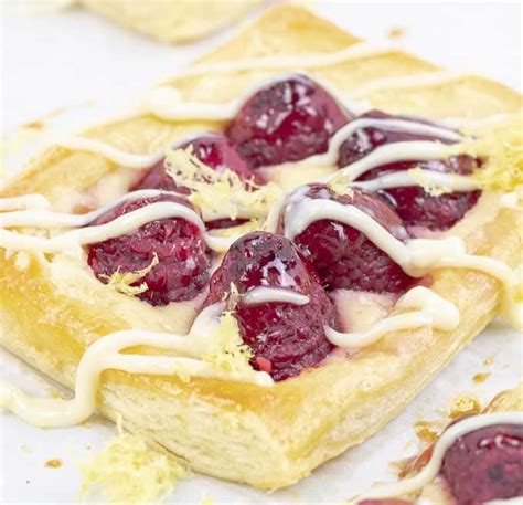 Raspberry Puff Pastry Tarts With Lemon Cream Cheese Savor With Jennifer