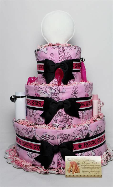 Baby Diaper Cake Girls Punk Princess Rock Star Shower T Centerpiece