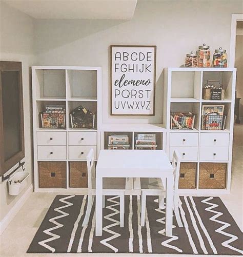 Great Idea For Kids Playroom Using Ikea Kallax Or Expedit With Desk And