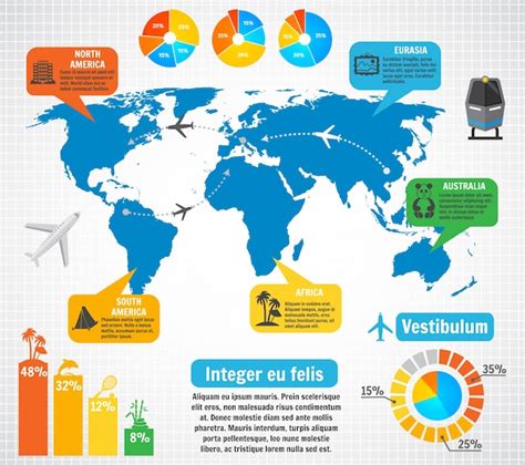 Free Vector Tourism Infographic Elements Set With World Map Travel