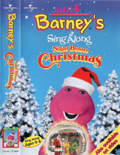 Barney Barneys Sing Along Night Before Christmas 1999 Cassette