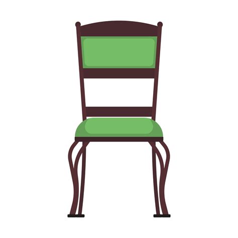 Classic Chair Green Vector Icon Front View Furniture Home Interior