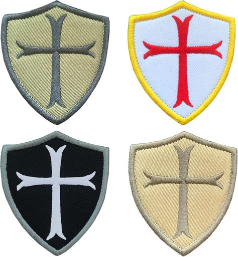 Set Of 4 Pieces Crusader Shield Shoulder Armband Tactical