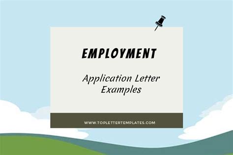 Writing a cover letter is essential in every formal job application. Examples of Application Letters for Employment - Top ...