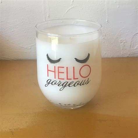 Hello Gorgeous Stemless Wine Glass Candles 16 Oz