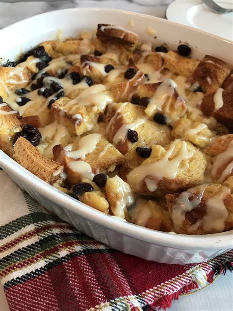 Easy Christmas Bread Pudding With Raisins And Brandy Sauce
