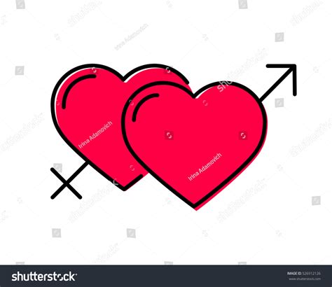 Heart Gender Symbols Male Female Sex Stock Vector Royalty Free 526912126 Shutterstock