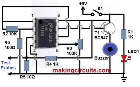 Continuity Tester Using 555 Timer Circuit Diagram Circuit Diagram