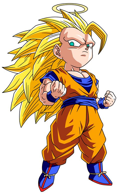 Dragon ball gt chief character designer katsuyoshi nakatsuru said he agonized over designing goku's super saiyan 4 appearance, which was the because super saiyan 4 is brought about while in a saiyan's ōzarunb 12 form, he made the hair more wild and covered goku's body in red fur. Cute little Super Saiyan 3 Goku