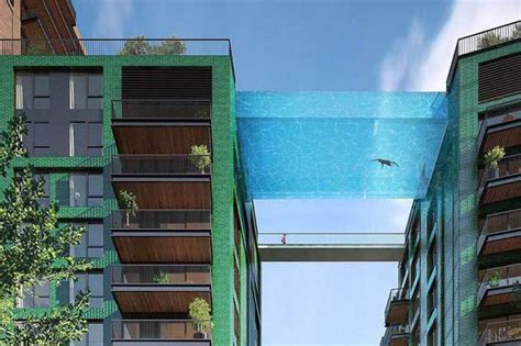 See Through Glass Pool Built 110 Ft Up In The Air Daily Star