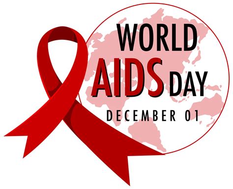 world aids day logo or banner with red ribbon on world map bcakground 1436734 vector art at vecteezy