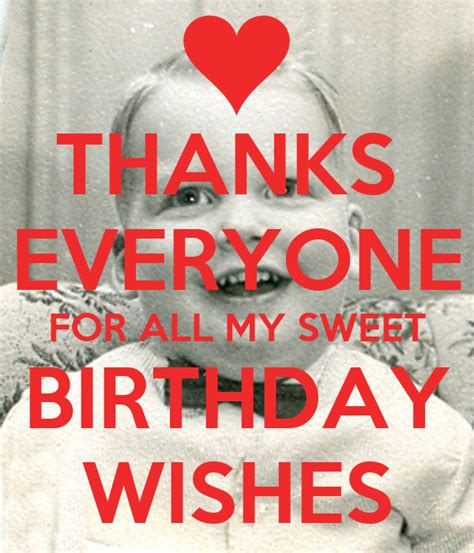 Thanks Everyone For All My Sweet Birthday Wishes Poster