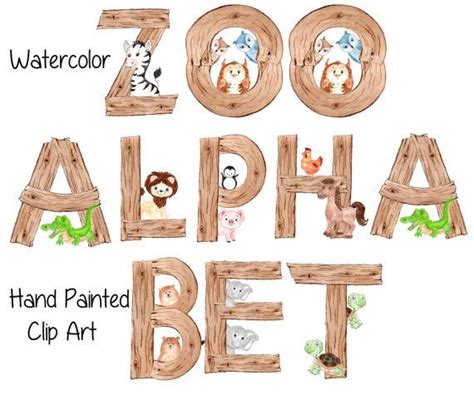 Animal Alphabet Clipart Zoo Alphabet Wood Etsy Alphabet Clipart