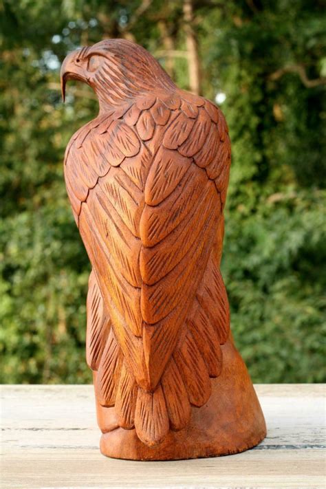 Showcase of your most creative interior design projects & home decor ideas. 12" Large Wooden Eagle Statue Hand Carved Sculpture ...