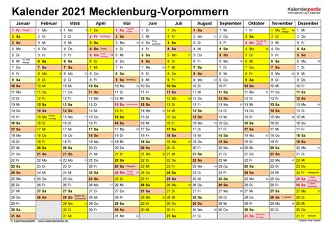 Hier finden sie eine liste aller nationale feiertage 2021 für deutschland. Kalender 2021 Mecklenburg-Vorpommern: Ferien, Feiertage ...