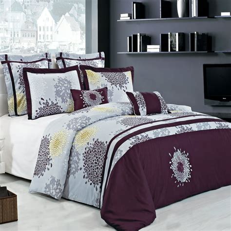 Soft 100 Cotton 8 Pc Complete Duvet Cover Bedding Set With Down Alternative Comforter Full