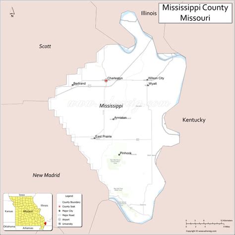 Map Of Mississippi County Missouri Showing Cities Highways