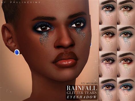 Pralinesims Rainfall Glitter Tears Eyeshadow N73 Sims 4 Sims 4