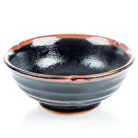 Japanese Ramen Bowl In Black Tenmoku Glaze Zen Minded