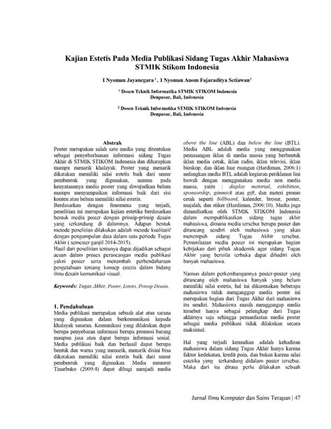 Jurnal Unsur Estetika Dalam Media - Estetik Muda