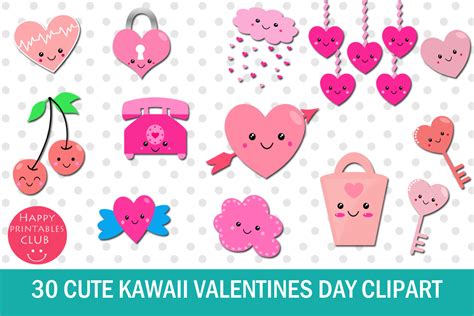 30 Cute Kawaii Valentines Day Clipart Kawaii Valentines Day 168127