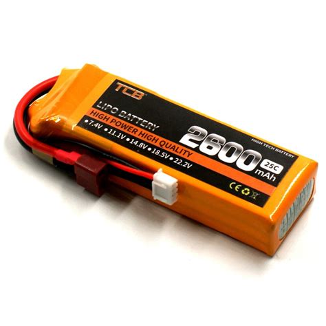 Tcb Rc Airplane Lipo Battery 11 1v 2600mah 25c 3s Rechargeable