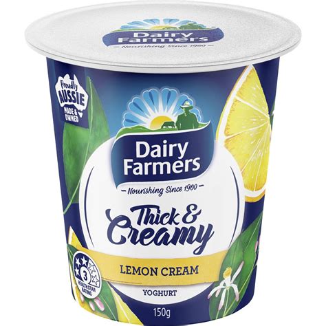 Dairy Farmers Thick And Creamy Lemon Cream Yoghurt 150g Woolworths