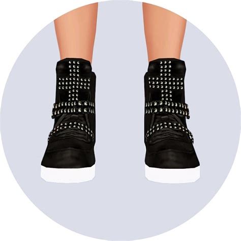 Male Cross Stud High Top Sneakers At Marigold Sims 4 Updates High