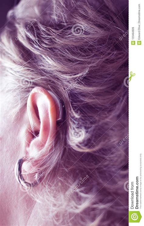 Deaf Woman With Hearing Aid Stock Photo Image Of Elderly Audiology