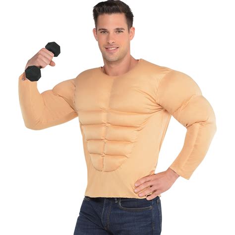 Amscan Muscle Shirt Costume For Men Standard One Size Skin Tone