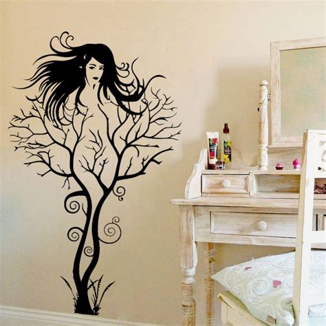 Creative Sexy Girl Tree Gril Vinyl Wall Decal Removable Home Decor Bedroom Mural Art Sticker