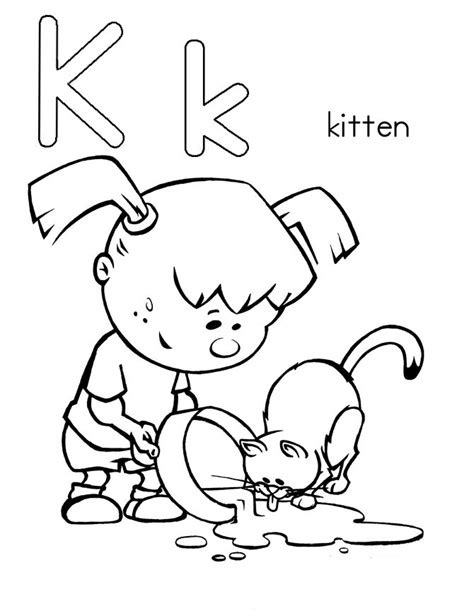 Letter K coloring pages to download and print for free